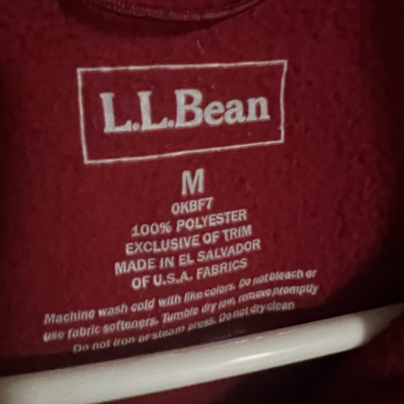 L.L. BEAN Classic Quarter Button Fleece Pullover Sweatshirt Maroon‎ Women's Sz M - Picture 3 of 5